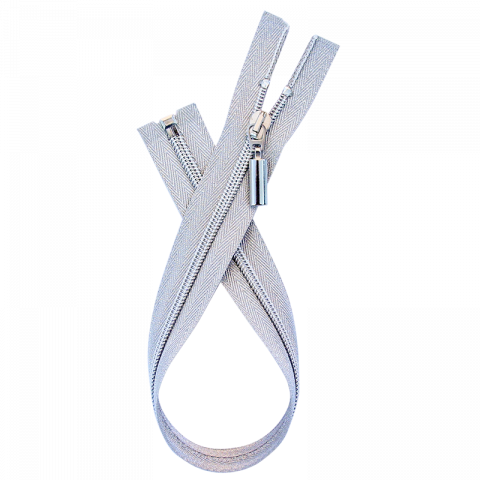 Deelbare Rits Zilver 50 cm