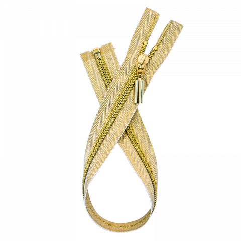 Deelbare Rits Goud 50 cm