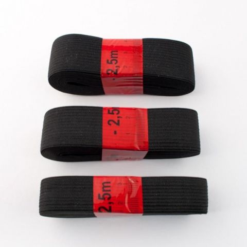 Bosjes elastiek zwart 30 mm