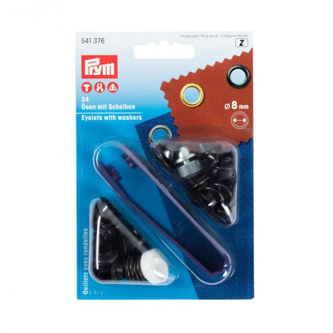 Ringen en Schijven 8mm Zwart - Prym