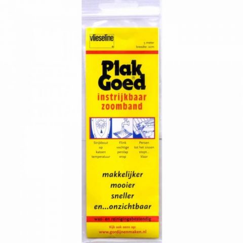 Zoomband Plakgoed instrijkbaar 20mm wit - Vlieseline