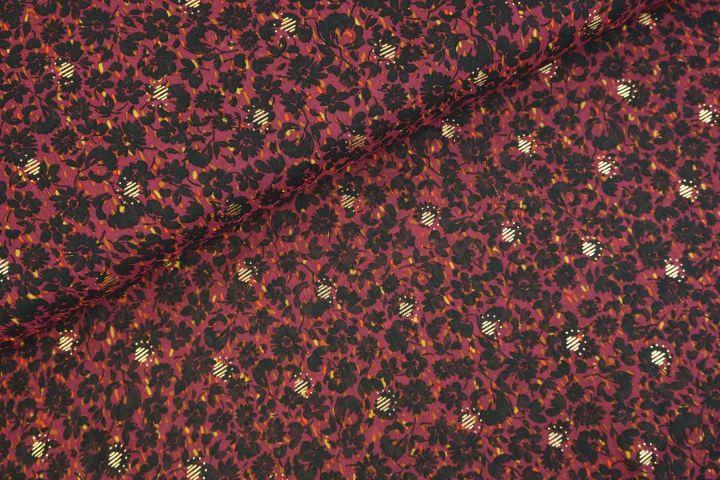 Yoryo Flowers Chiffon Bordeaux