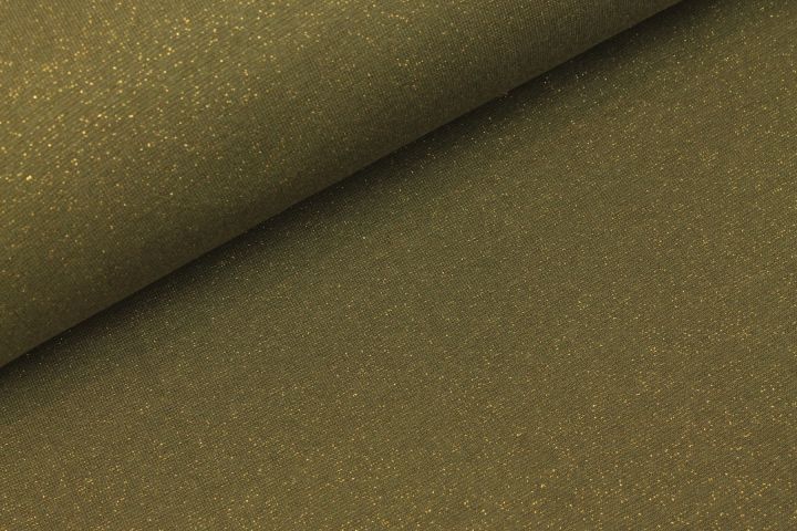 Glitter Boordstof Goud - Kaki