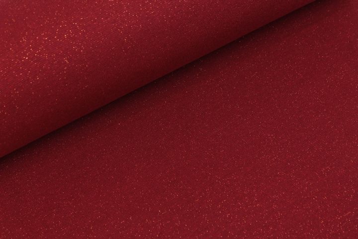 Glitter Boordstof Brons - Wijnrood